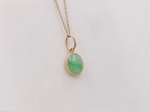 Vintage Jade 18K Yellow Gold Pendant