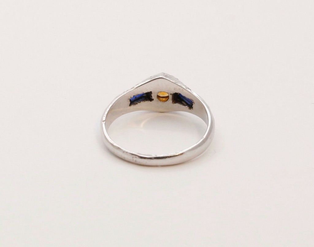 Rare Find!!!  Art Deco Blue Sapphires Citrine Knuckle Midi Children's Ring