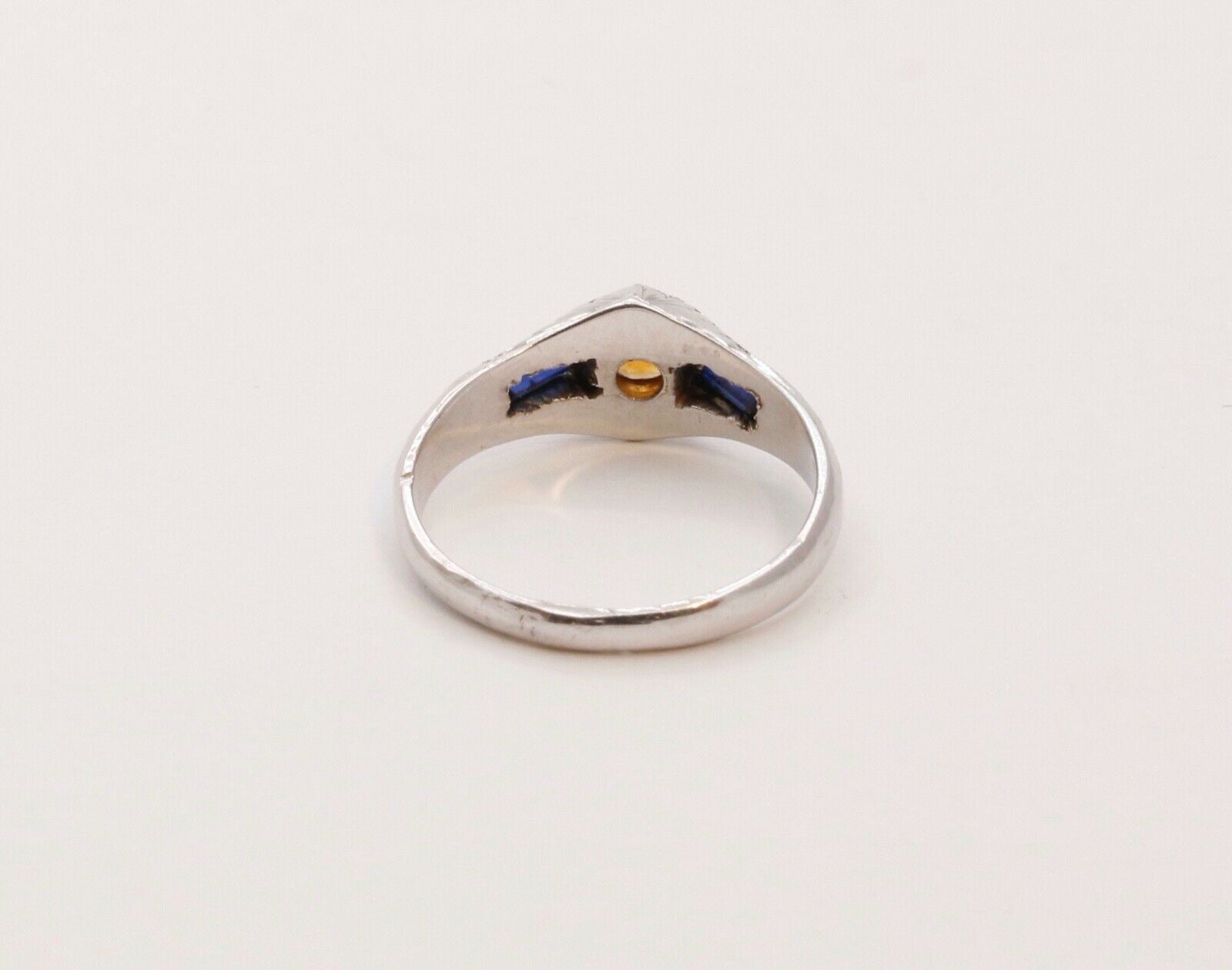 Rare Find!!!  Art Deco Blue Sapphires Citrine Knuckle Midi Children's Ring
