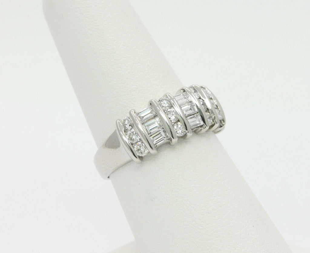 Vintage Ladies Platinum Diamonds Anniversary Wedding Band