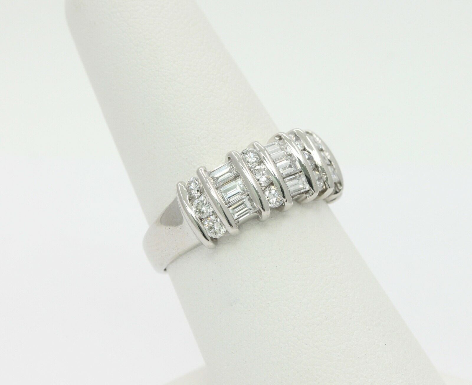 Vintage Ladies Platinum Diamonds Anniversary Wedding Band