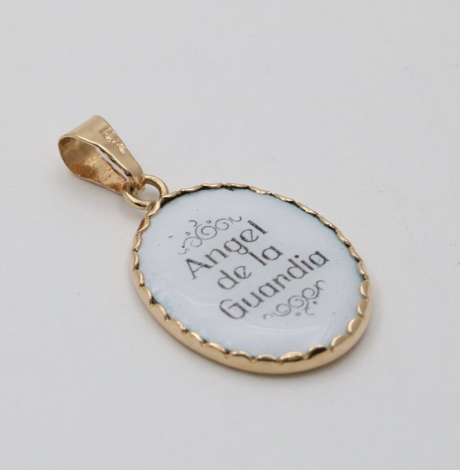 Vintage Angel Pendant Charm 10K Yellow Gold