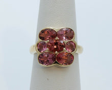 Load image into Gallery viewer, Vintage Pink Tourmaline Flower 14K Yellow Gold
