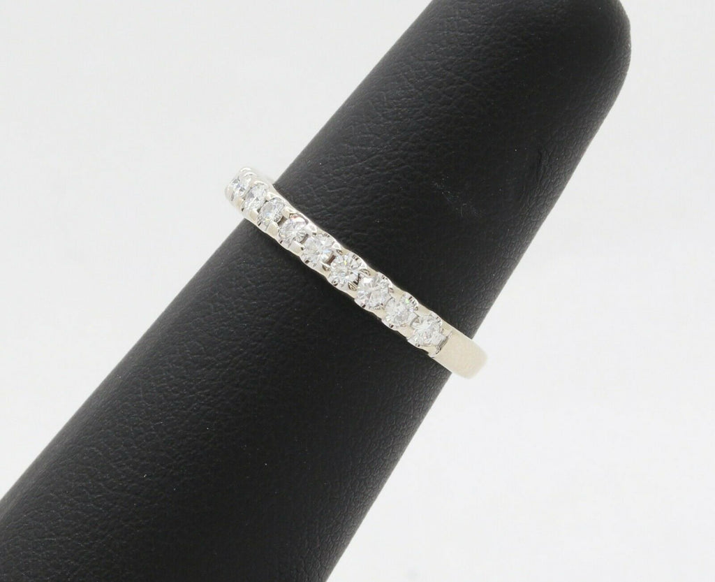 Vintage 14K White Gold Diamond Half Eternity Band