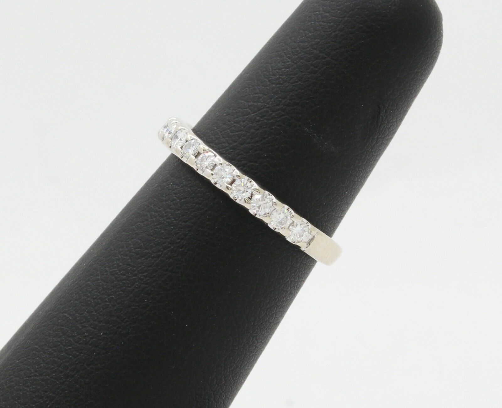 Vintage 14K White Gold Diamond Half Eternity Band