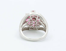 Load image into Gallery viewer, Vintage 14K White Gold Diamond Tourmaline Ring
