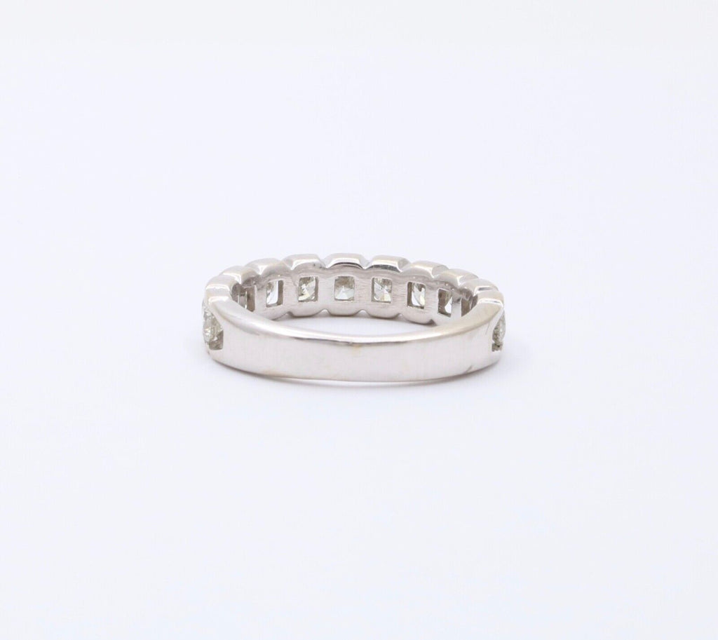 Vintage 14K White Gold Diamond Half Eternity Band.