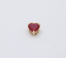 Load image into Gallery viewer, Vintage Heart Lab Ruby 10K Yellow Gold Pendant
