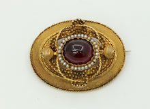 Load image into Gallery viewer, Truly Beautiful and Excellent Cond Victorian 14K Garnet Pearls Brooch Pendant
