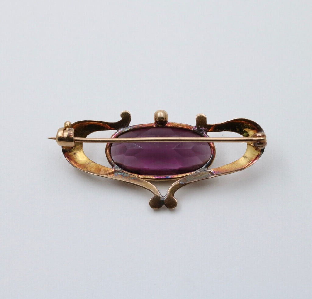 Art Nouveau 10K Gold Forget Me Not Brooch. Pin
