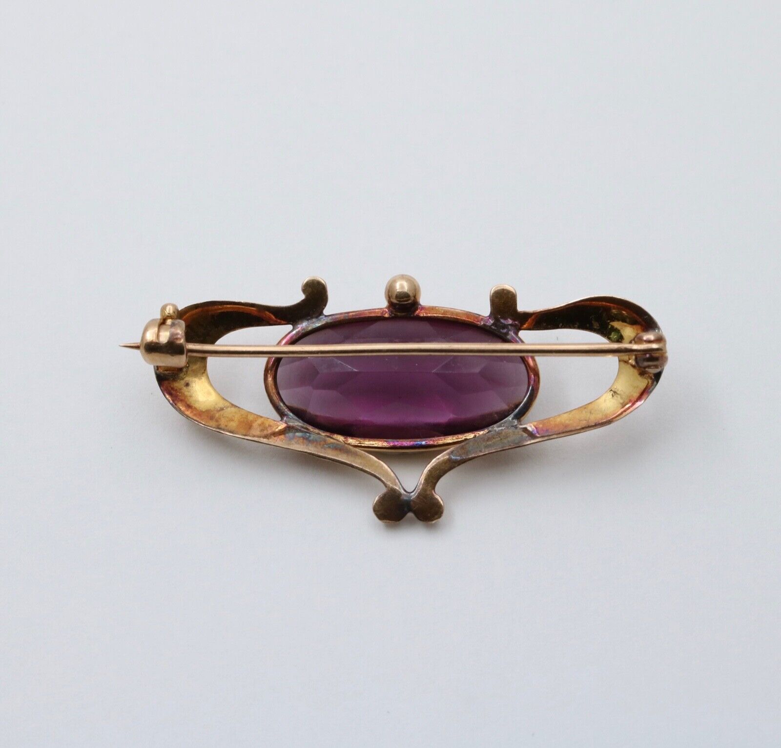 Art Nouveau 10K Gold Forget Me Not Brooch. Pin
