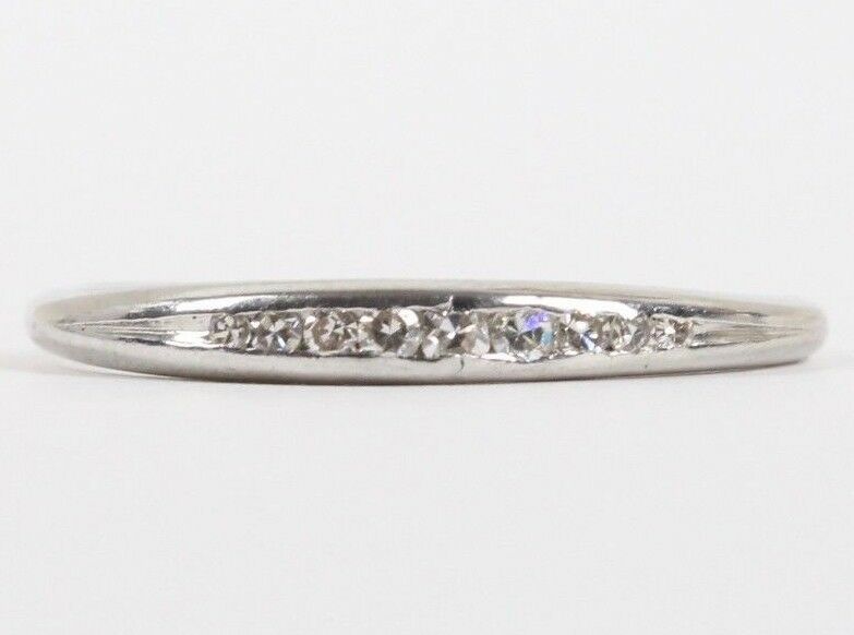 Vintage Platinum Diamond Wedding Band