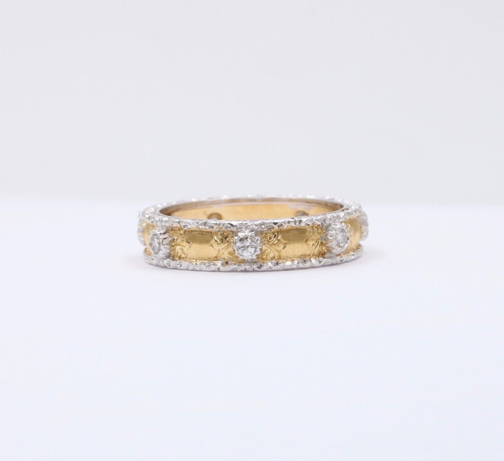 Vintage 18K Gold Mario Buccellati Diamond Ring Band.