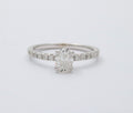 Vintage Solitaire Oval Diamond 14K White Gold Engagement Ring