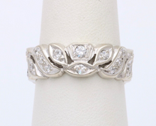 Load image into Gallery viewer, Art Deco 14K White Gold Diamond Ring Band, Wedding Band
