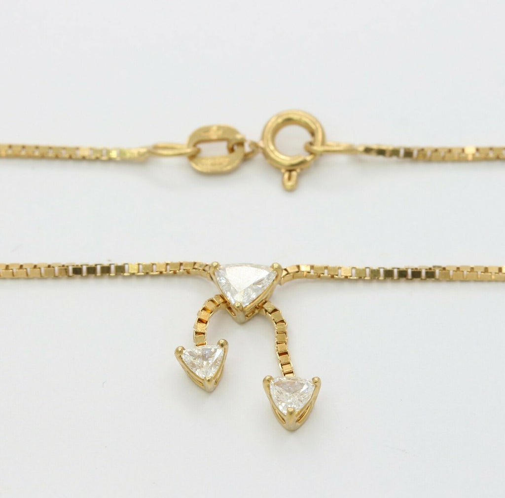 Vintage 18K Yellow Gold Diamond Box Chain Bow Tie Pendant