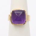 Vintage Cabochon Cut Amethyst 14K Yellow Gold Ring