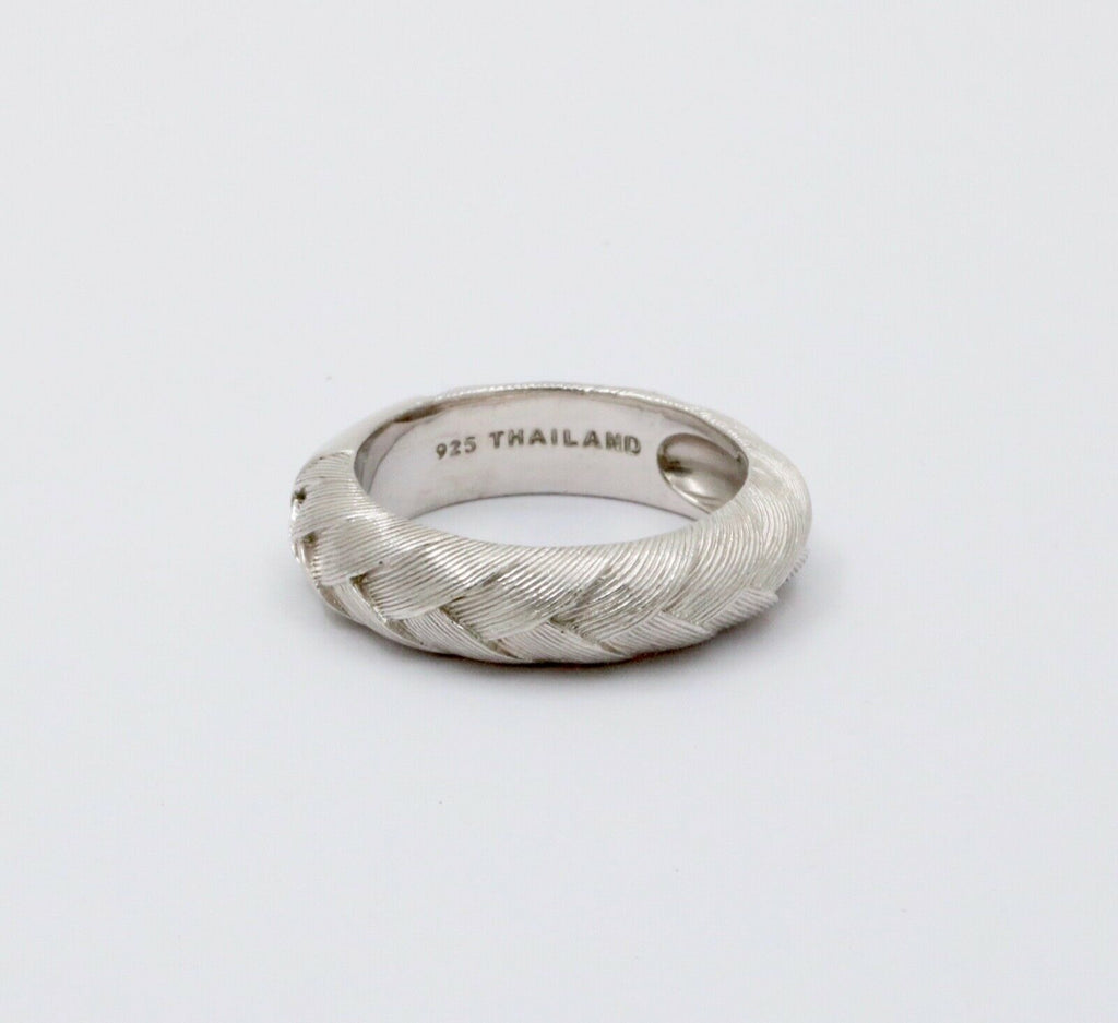 Vintage Judith Ripka Weave 925 Sterling Silver Ring Band