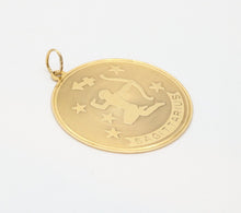 Load image into Gallery viewer, Vintage Zodiac “Sagittarius” 14K yellow Gold Large Medallion Charm Pendant
