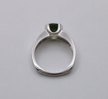 Load image into Gallery viewer, Vintage 14K White Gold Green Tourmaline and Diamond Ring, Engagement Ring
