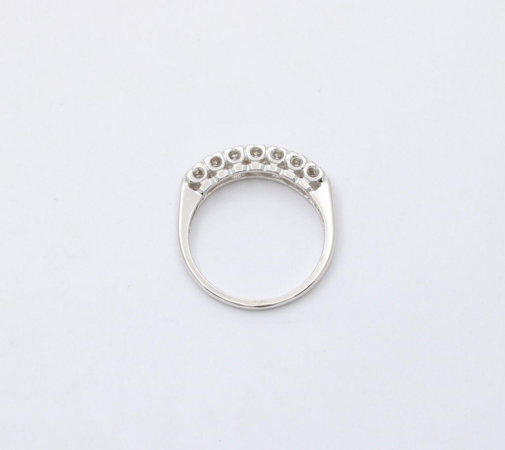 Vintage 14K Gold Diamond Half Eternity Ring Band