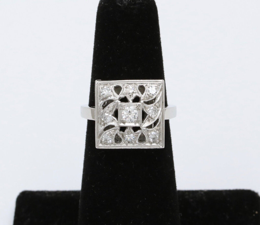 Art Deco Diamonds Platinum Filagree Ring