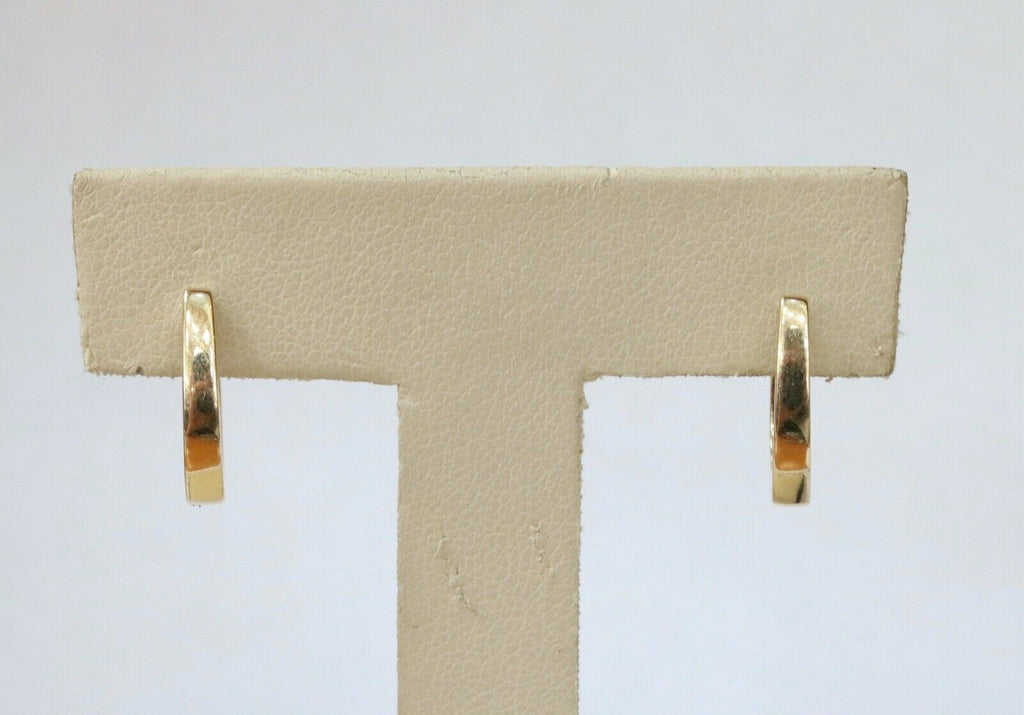 Vintage Diamonds 14K Yellow Gold Huggie Milgrain Earrings