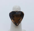 Vintage Heart Cut Smoky Topaz 14K Yellow Gold Ring