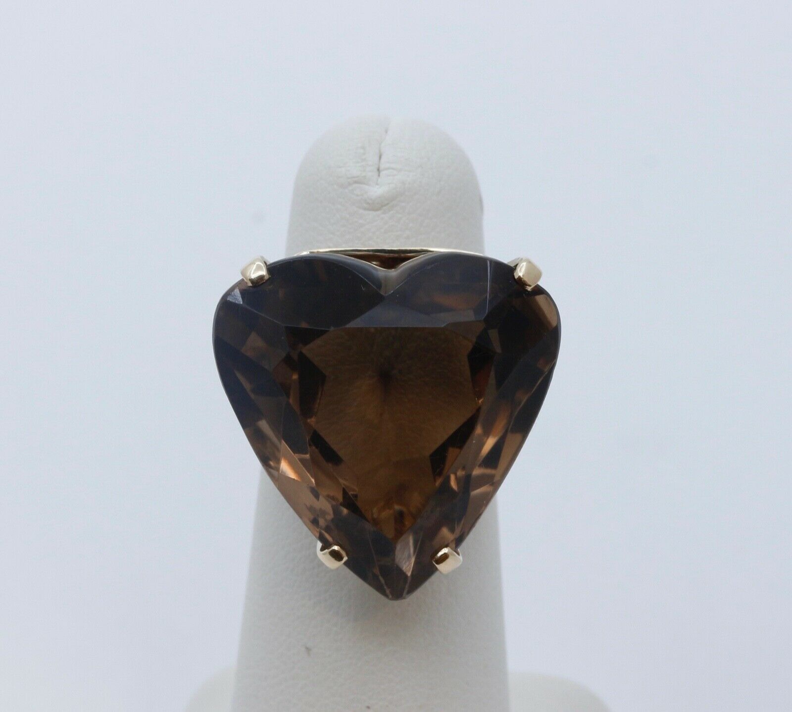 Vintage Heart Cut Smoky Topaz 14K Yellow Gold Ring