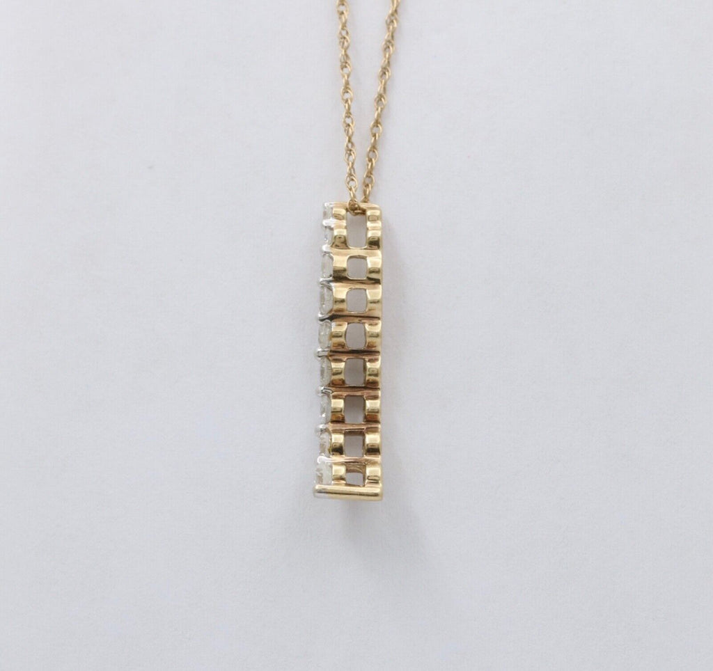 Vintage Diamond 14K Yellow Gold Curly Pendant.