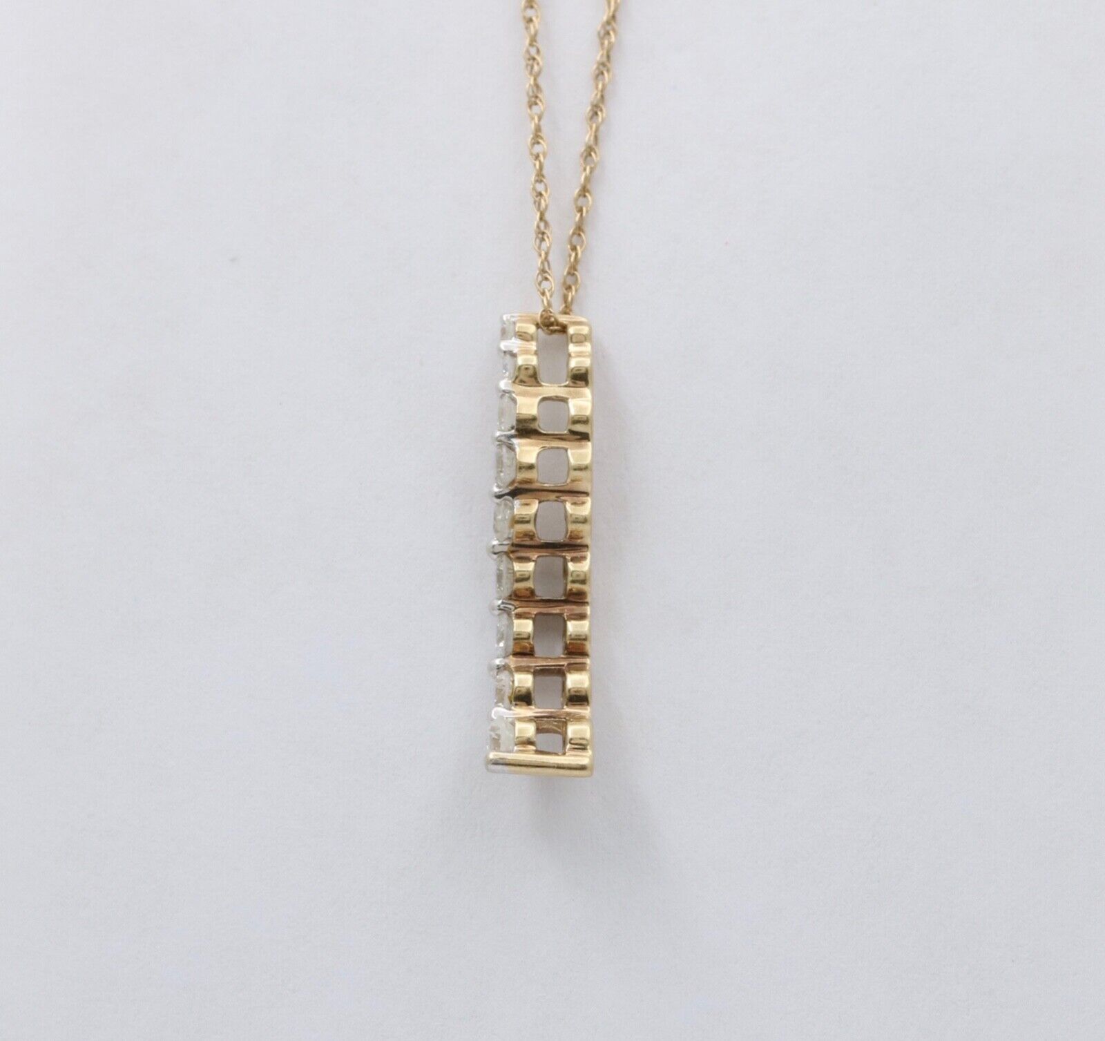 Vintage Diamond 14K Yellow Gold Curly Pendant.