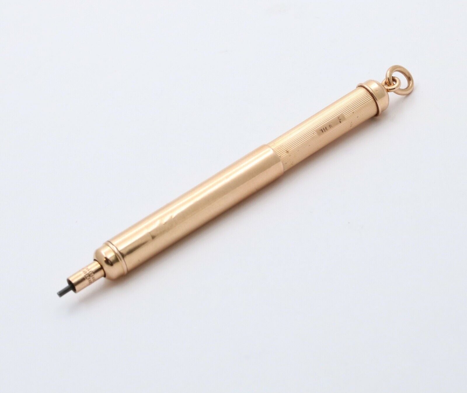 Vintage 18K Yellow Gold Mechanical Telescopic Pencil Pendant