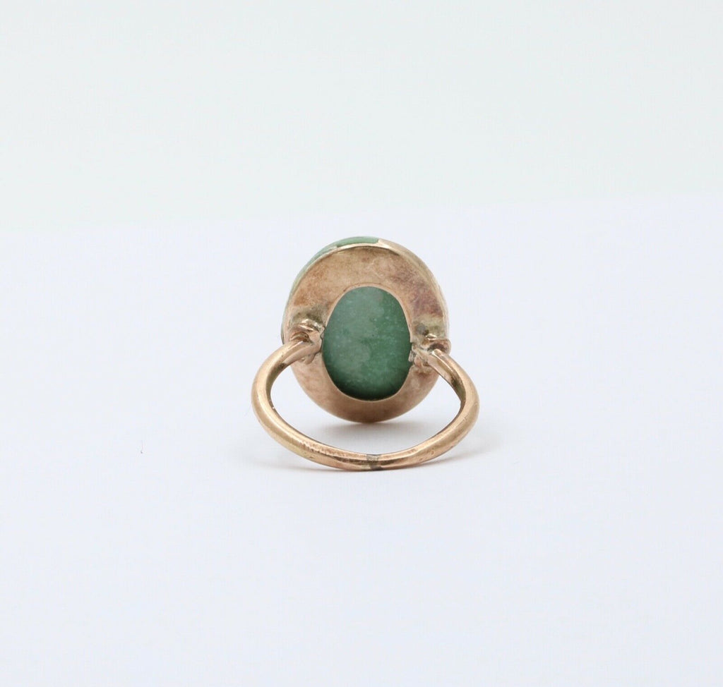 Victorian Cabochon Turquoise 14K Yellow Gold Ring