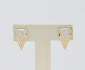 Vintage 14K Yellow Gold Diamond Triangle Earrings