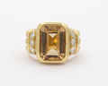 Vintage 18K Yellow Gold Judith Ripka Citrine Diamond Ring