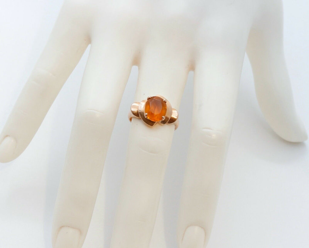 Beautiful Stones on a Vintage Citrine 14K Rose Gold Ring