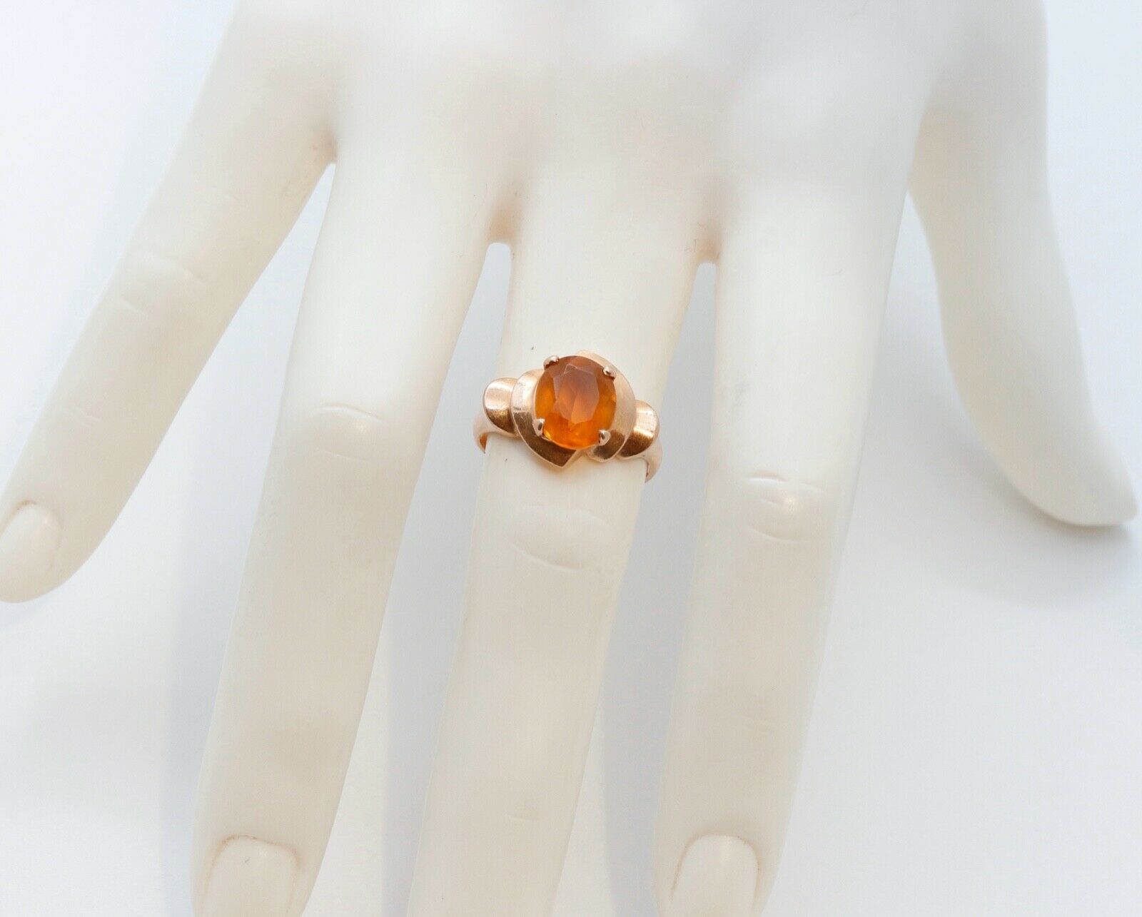 Beautiful Stones on a Vintage Citrine 14K Rose Gold Ring