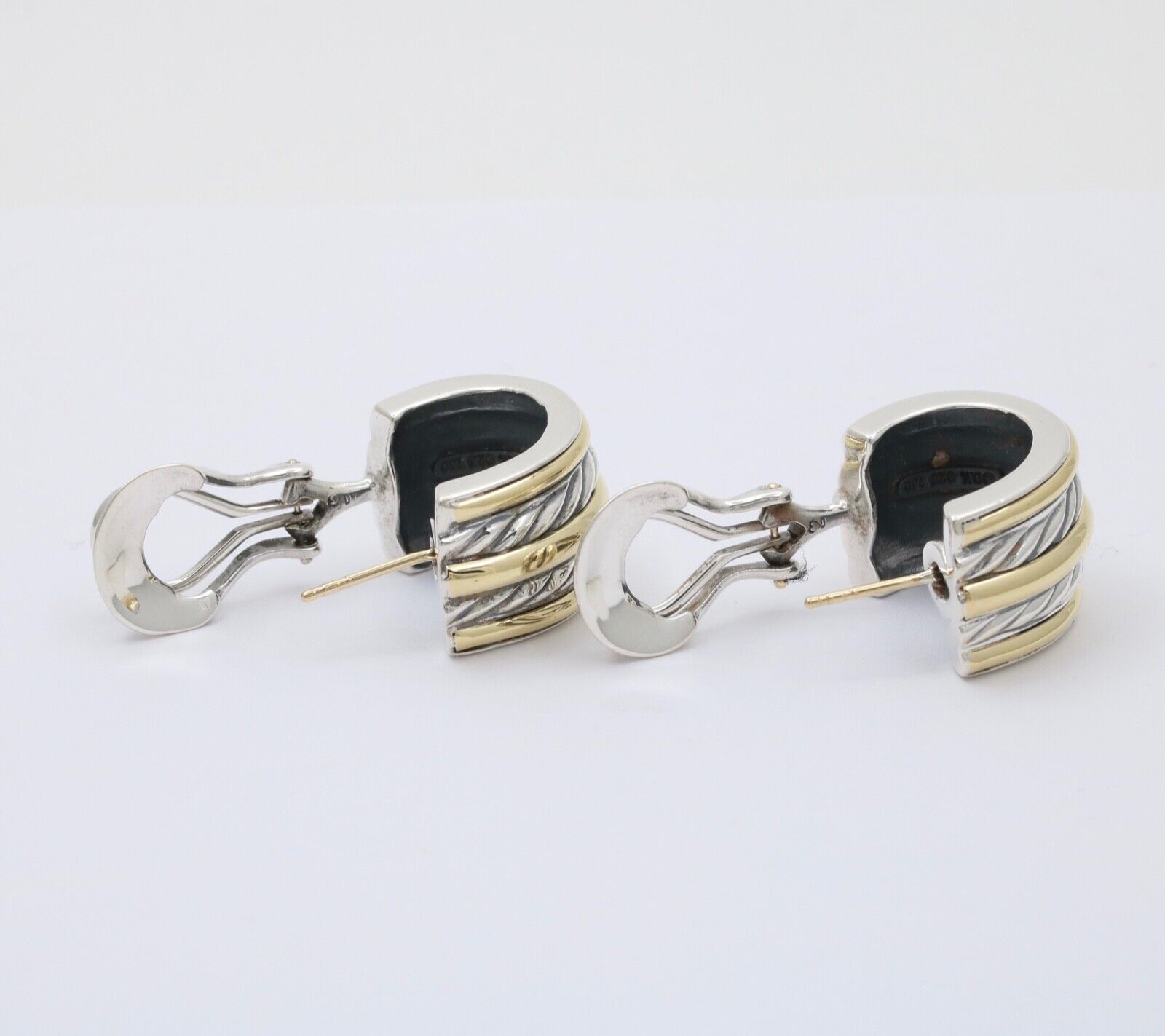 David Yurman Double Cable 750 925 French Back Earrings