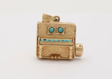 Load image into Gallery viewer, Vintage Organ 14K Yellow Gold Turquoise Pendant
