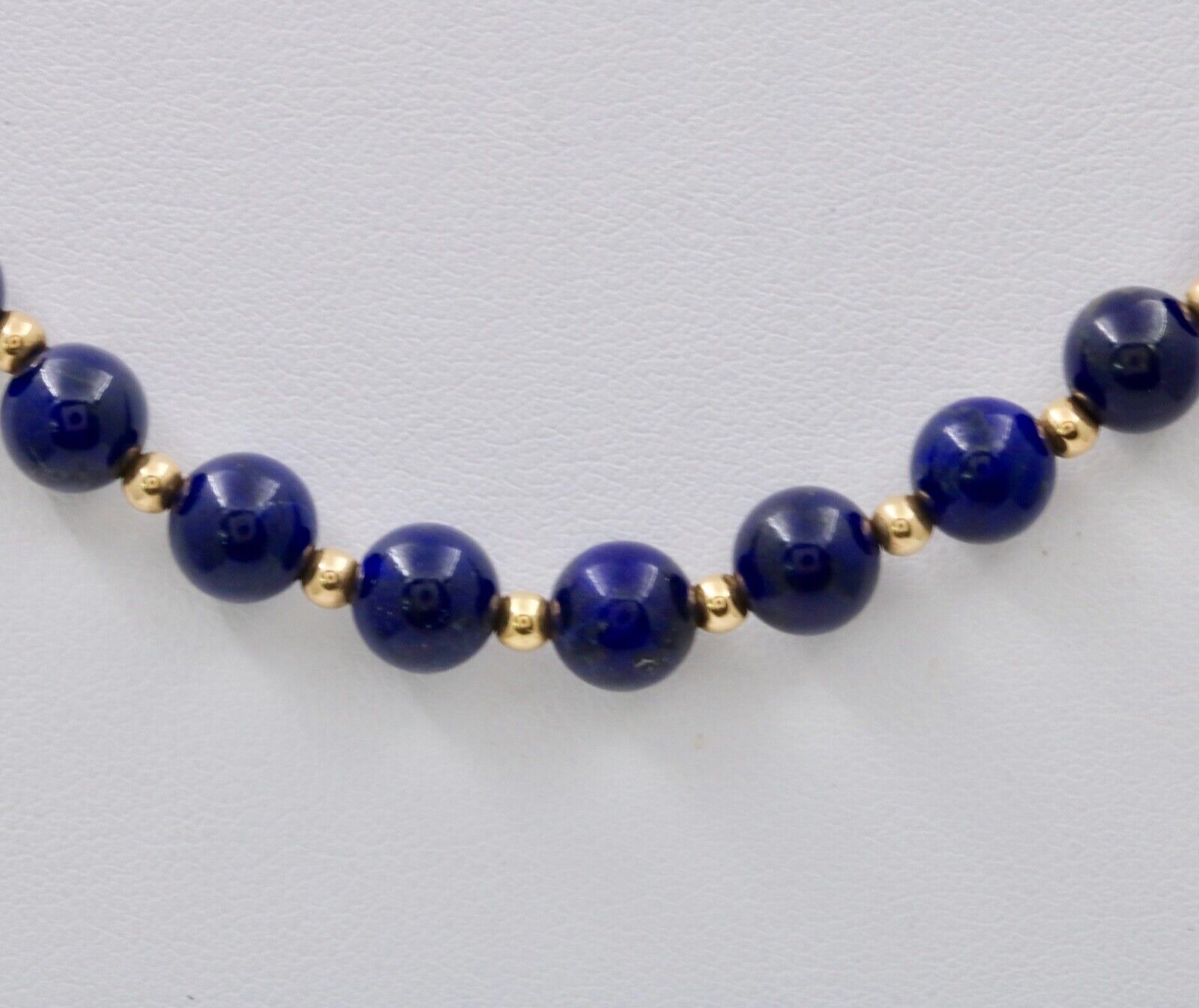 Vintage Lapis Lazuli 14K Yellow Gold Necklace