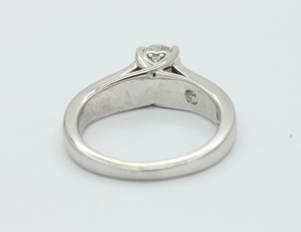 14K White Gold 0.50 Center Diamond Engagement Ring