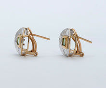 Load image into Gallery viewer, Tsavorite Garnet !8K White Yellow Gold Vintage Earrings
