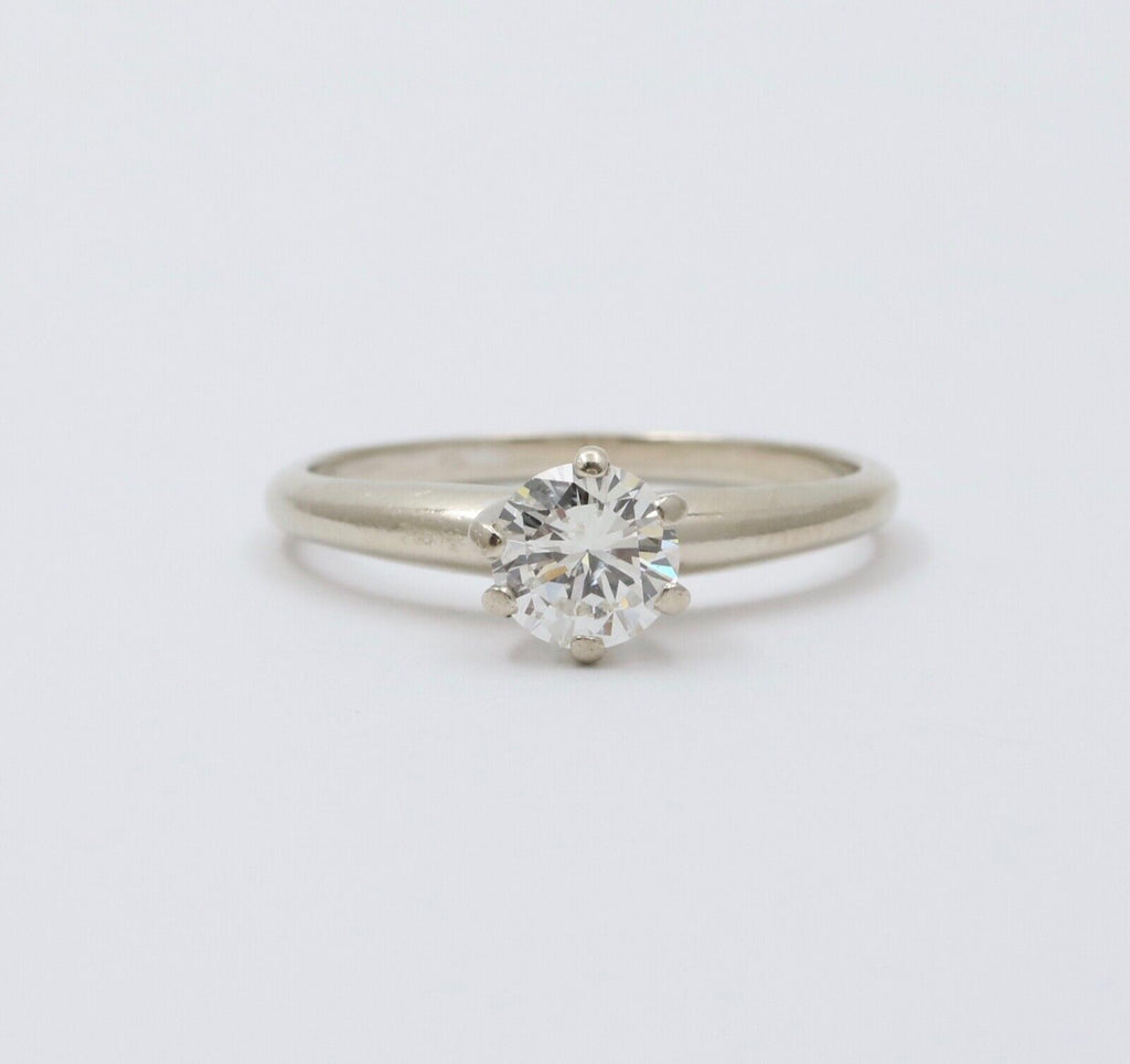 Vintage Diamond 14K White Gold Engagement Ring