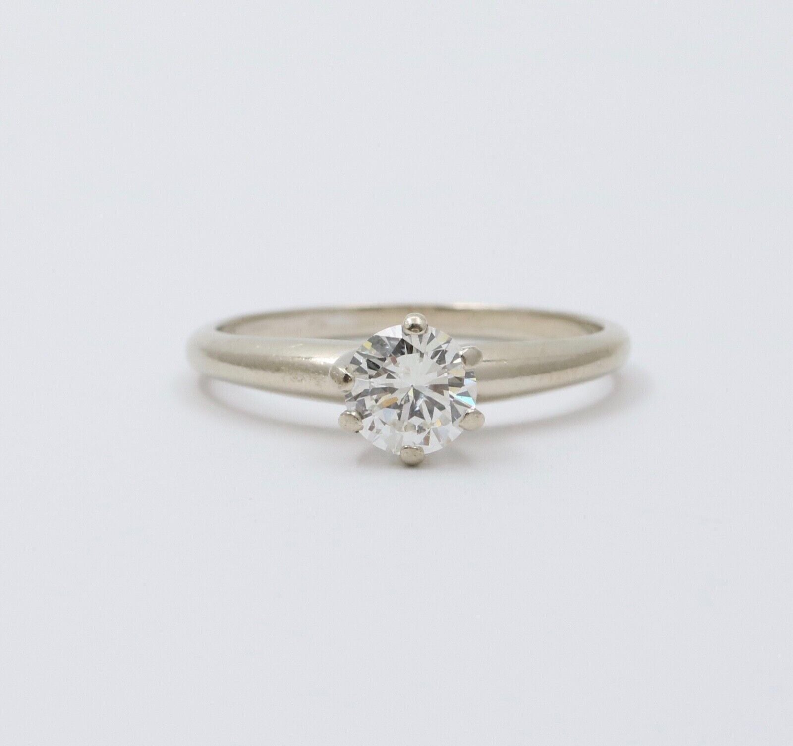 Vintage Diamond 14K White Gold Engagement Ring