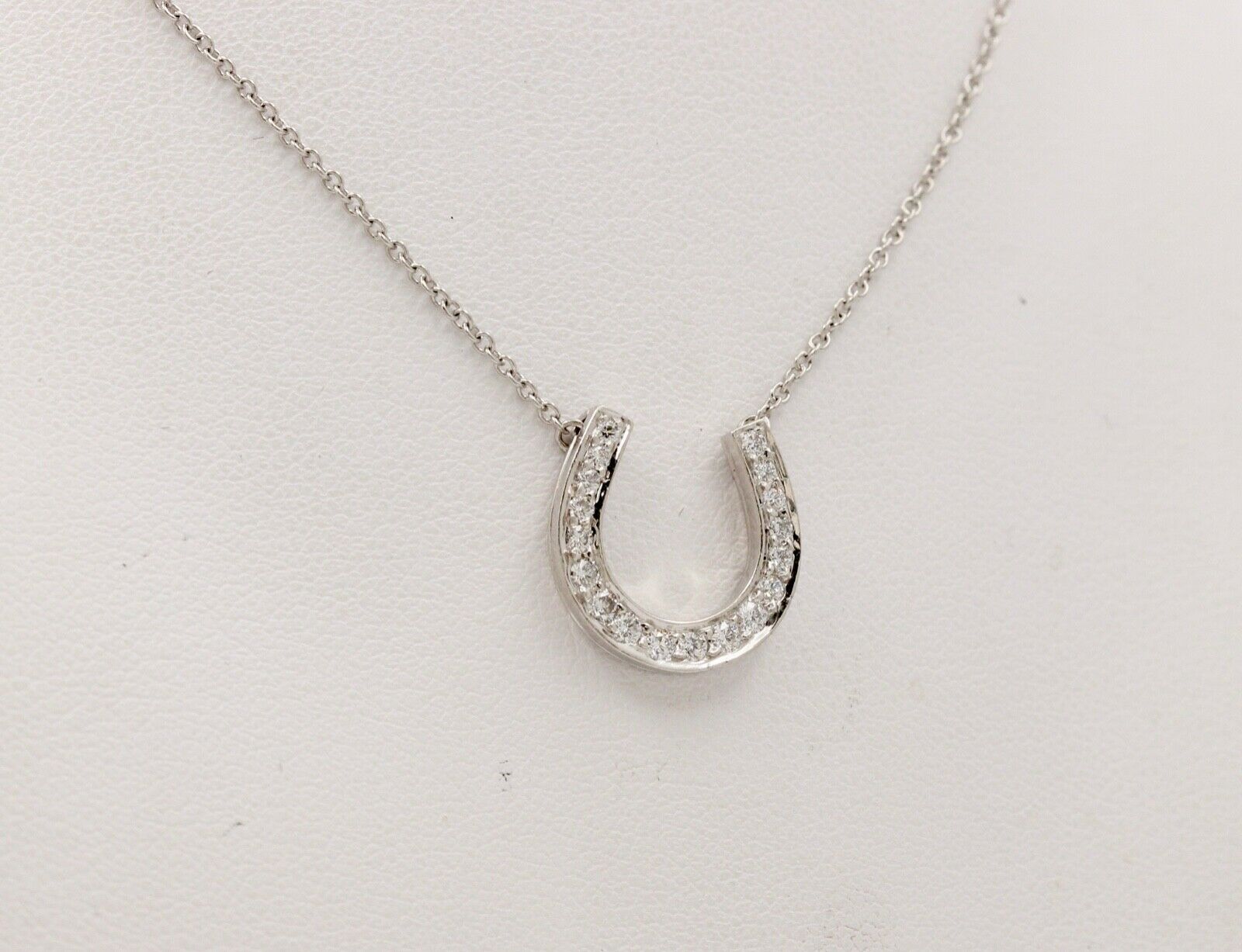 Classic Tiffany & Co HorseShoes Diamond Platinum Pendant, Necklace.