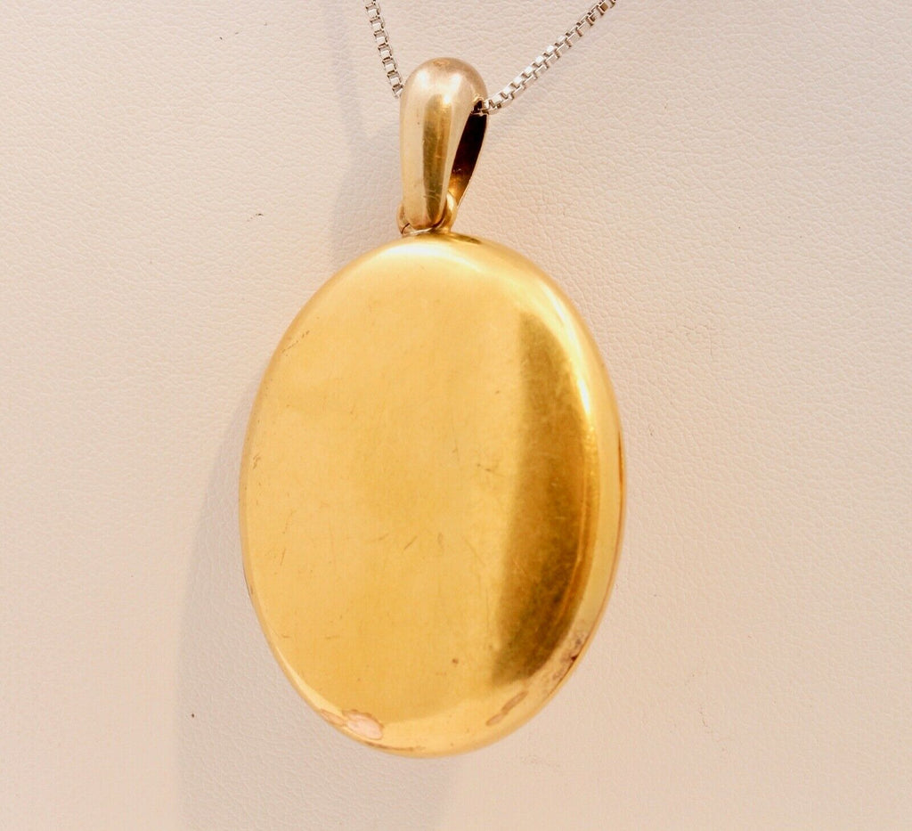 Victorian 18K Yellow Gold Diamonds Pearls Pendant Locket
