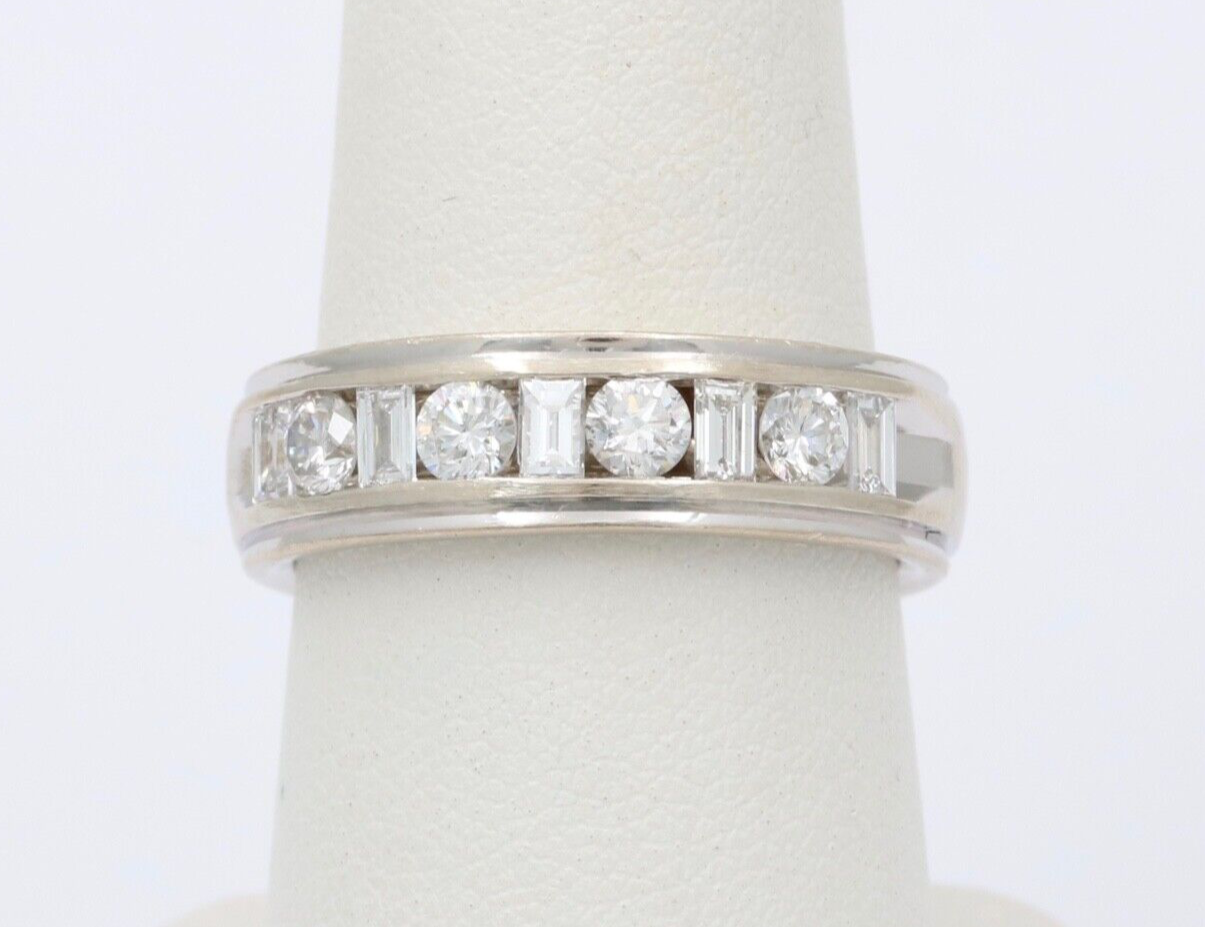 Vintage .97 carats Diamond Half Eternity Wedding Ring Band