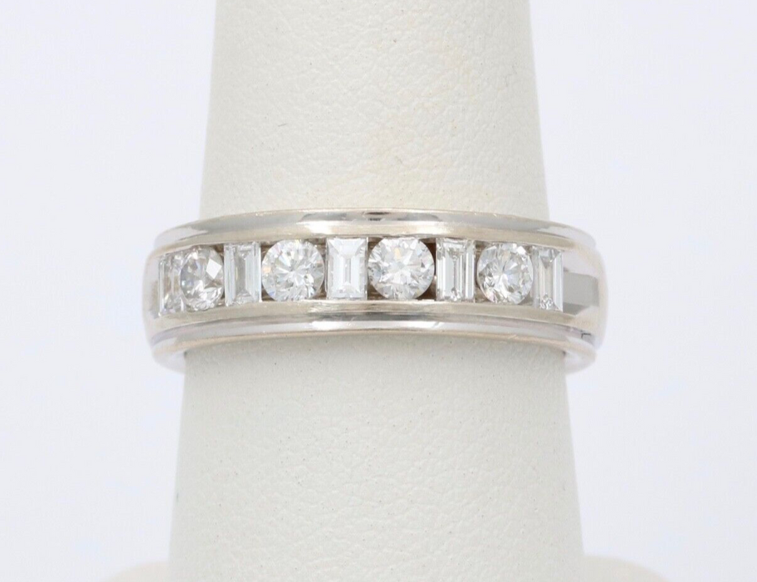 Vintage .97 carats Diamond Half Eternity Wedding Ring Band