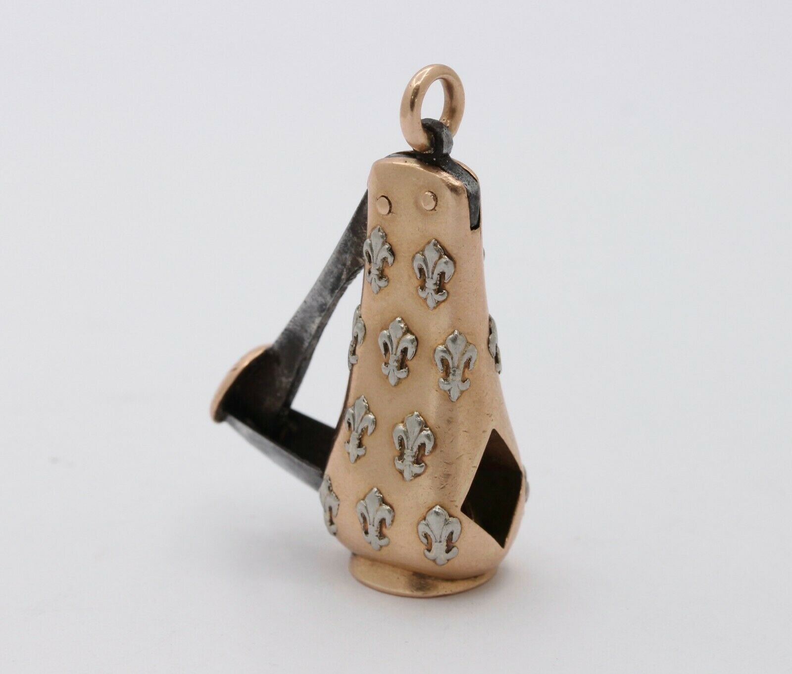 Vintage 14K Rose Gold Fleur de Lis Rose Gold Cigar Cutter Fob
