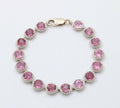 Vintage Pink Tourmaline 22K White Gold Tennis Bracelet